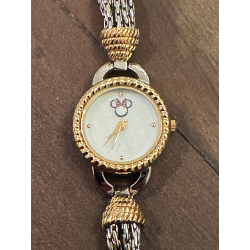 Disney Parks Minnie Mouse Two-Tone Bracelet Watch Original Authentic Disney Pink - Picture 10 of 16